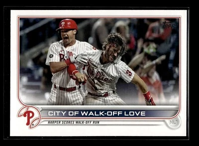 2022 Topps Series 1 #321 City of Walk-Off Love, Bryce Harper (NM+)(BAS) - Image 1 of 2