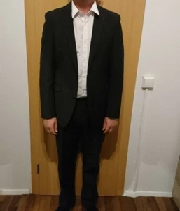 Herren Anzug Manguun 2 Teiler Jacket Hose Dunkel grau Anthrazit Gr. 98 Business  - Bild 1 von 8