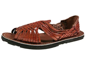 Genuine Leather Chedron Women Huarache Pachuco. Mexican Sandals - Picture 1 of 4