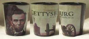 GETTYSBURG PENNSYLVANIA LiNCOLN EMBOSSED SHOT GLASS SHOTGLASS NEW - Picture 1 of 1