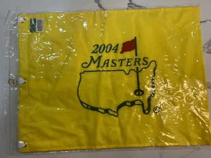 2004 MASTERS GOLF PIN FLAG AUGUSTA NATIONAL PHIL MICKELSON WINNER 1stMASTERS NEW - Picture 1 of 2