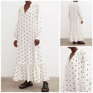 Sukienka by Malene Birger rozmiar UK 8 Maxi Rosalin 100% bawełna organiczna - miękka biel