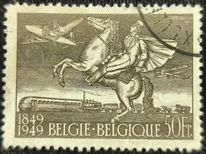Belgium # C12 Used lt part. cancel  1949  AirMail Issue  50FR - Picture 1 of 6