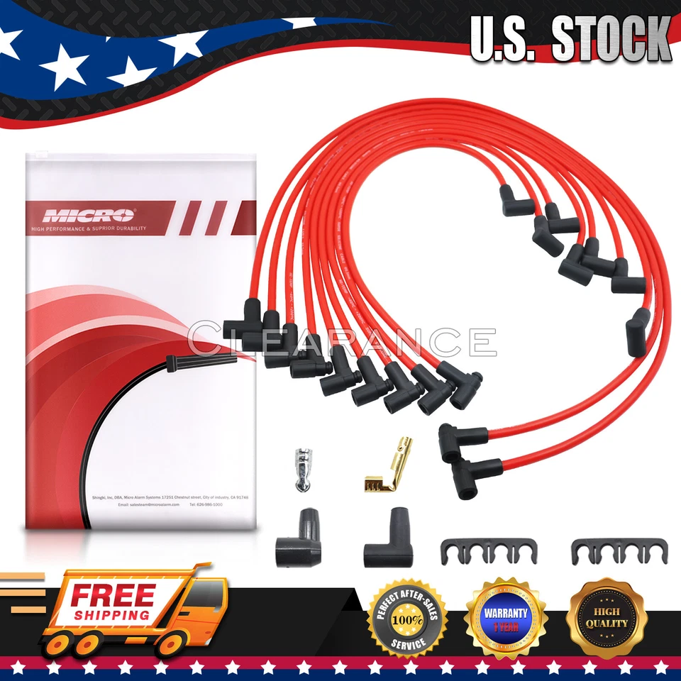 Spark Plug Wire Set 8.5MM  For Chevrolet Chevy GM Small Block283 305 307 327 350 — 第 1/4 张图片
