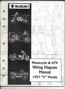 1997 Suzuki "V" Models Motorcycle & ATV Wiring Diagram Manual 99923-13971 - Imagen 1 de 3
