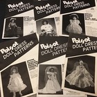 Lot Of 6Doll Crafter Poissot Doll Dress Patterns For Antique Or Repro Dolls