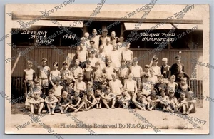 Antike RPPC 1924 Beverly Boys Camp Island Pond Hampstead NH Echtfoto Postkarte - Bild 1 von 14