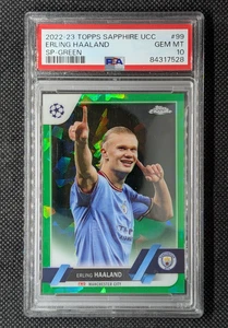 Erling Haaland 2022-23 Topps cromo zafiro verde variación de imagen #/70 PSA 10 - Imagen 1 de 2