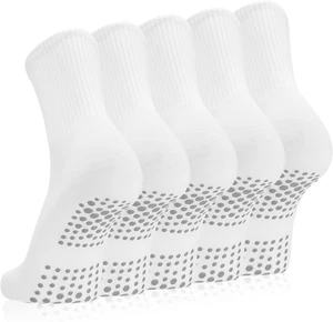 Calzini Yoga Antiscivolo Donna, 5 Paia Calze Pilates, Calze in Cotone Traspirant - Foto 1 di 12