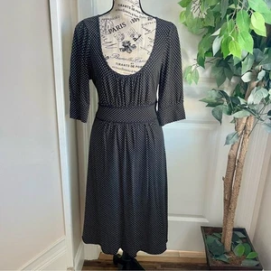 Energie Y2K Midikleid gepunktet Fit & Flare halbarm schwarz Gr. M - Bild 1 von 16