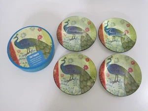 Pier 1 Imports Vorspeise Teller Set Pfau 6" Salat Dessert Brot Glas 4er Set - Bild 1 von 7