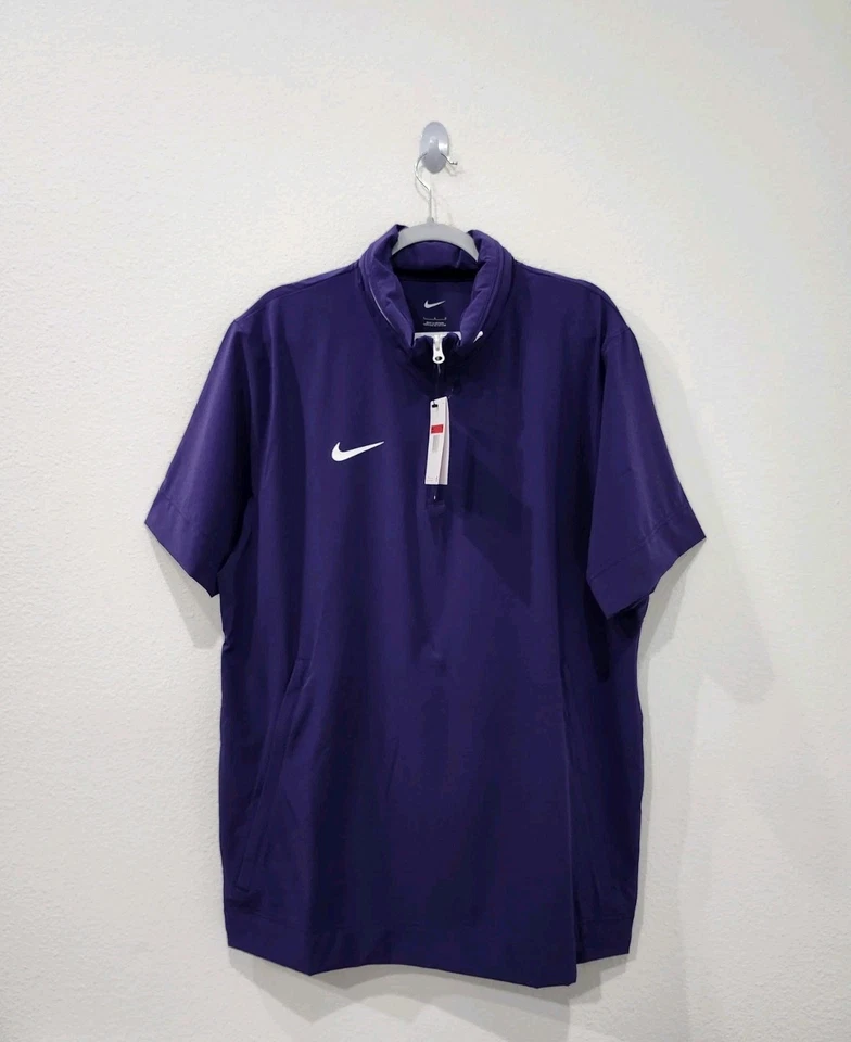 NIKE Football Coaches 1/4 Zip Pullover Purple Men’s Sz S FJ9548-513