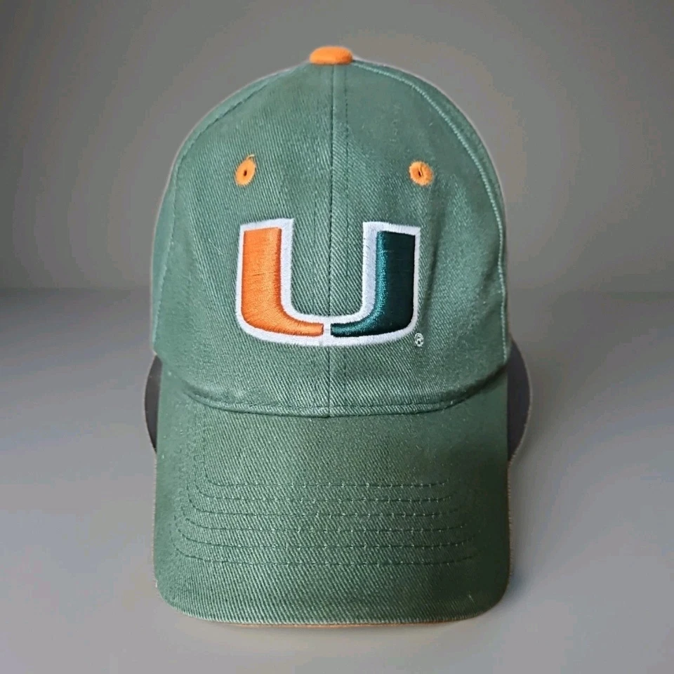 Gorra de hombre de colección MIAMI HURRICANES verde con tirantes logotipo de 3 lados HMI sombreros Foto 1 de 4