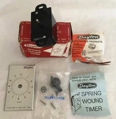 NOS 20 Amp Dayton Spring Wound 12 HORAS TEMPORIZADOR # 2E052A sin función de retención Foto 1 de 4