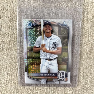2025 Bowman Chrome Mega 1st #BCP-250 Chris Rodriguez Mojo Refractor! - Image 1 of 2