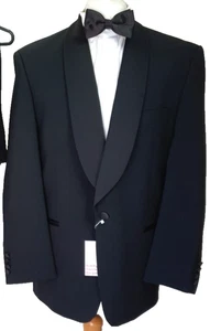 Moss Bros Mens Black Shawl collar Tuxedo Dinner JACKET ONLY Ch36"S - Picture 1 of 11