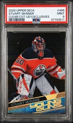 2020-21 Upper Deck Stuart Skinner Young Guns Rookie Acetate PSA 9 MINT #496 - Image 1 of 2