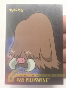 LP Pokémon#221 Piloswine Card 2001 Topps Edizione Animazione Johto Serie 1 Foil - Foto 1 di 7