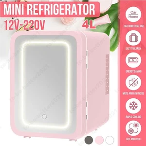 Portable Mini 4L Skin Care Refrigerador With Led Light Mirror Fridge Home Use - Picture 1 of 18