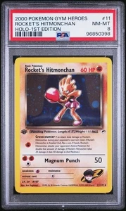 2000 Pokemon Gym Heroes 11 Rocket's Hitmonchan Holo 1st Edition PSA 8 Nm Mt - Picture 1 of 2