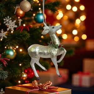 Estatuilla de reno brillante vintage adorno - decoración de Navidad independiente - Imagen 1 de 10