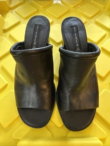 Y2K Steven By Steve Madden Sayzar tacco grosso plateau 10 nero ufficio punta aperta - Foto 1 di 10
