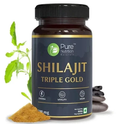 Pure Nutrition Shilajit 60 Capsule Asfalto Acido Fulvico Naturale, 1 Pic - Immagine 1 di 4