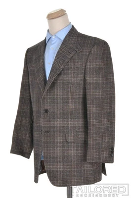 ETRO Brown Plaid Check Wool Cotton Blazer Sport Coat Jacket - EU 54 / US 44 R - Image 1 of 4