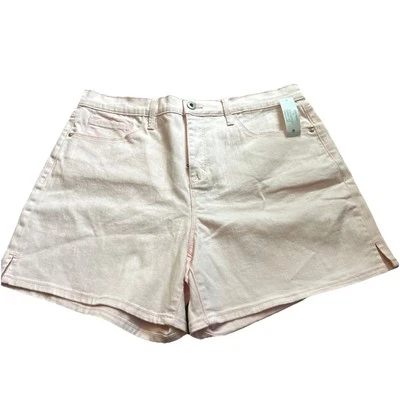 Pantalón corto Jessica Simpson para mujer tiro alto calce relajado abertura lateral talla 10 rosa nuevo con etiquetas Foto 1 de 4
