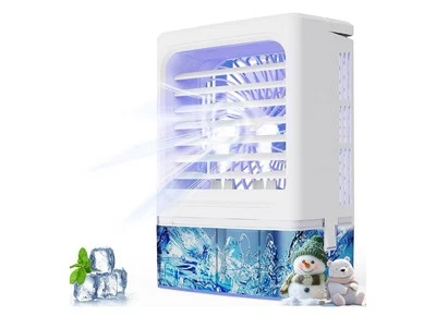 Tragbare Klimaanlagen, 900 ml Verdunstungsluftkühler mit 3 Geschwindigkeiten 7 Farben - Bild 1 von 4