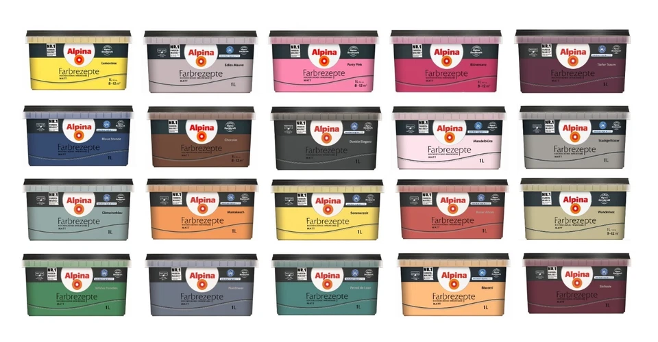 Farbrezepte Wandfarbe 1 Liter hochdeckend geruchsarm Farbwahl Matt Alpina - Bild 1 von 1