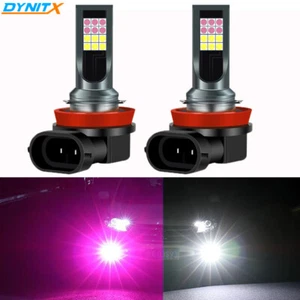 DYNITX Dual Color Strobe Flash LED H8 Fog Light Cornering Bulb White & Purple - Bild 1 von 8