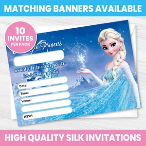 DISNEY PRINCESS FROZEN BIRTHDAY PARTY INVITATIONS ELSA INVITES PACK - Picture 1 of 4