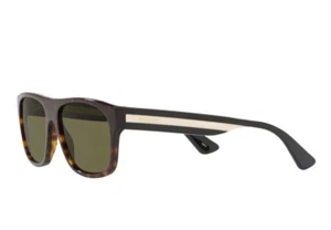 Gafas de sol para hombre GUCCI GG0340S 003 rectangulares cuadradas negras/crema 56 mm NUEVAS - Imagen 1 de 11