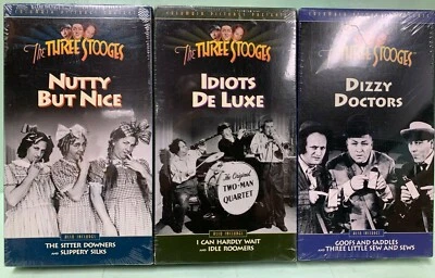 The Three Stooges Lot of 3 VHS NEW & SEALED  - Image 1 of 2