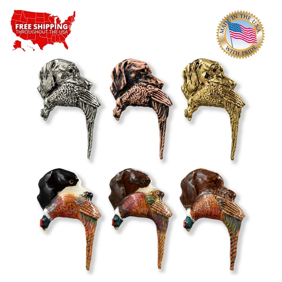 Pin o imán de solapa de faisán y pelo corto alemán creativo de estaño, D087 Foto 1 de 1