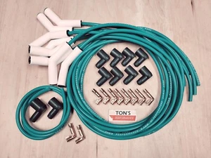 Teal 45 135* Ceramic 8mm Spark Plug Wire Kit High Temperature Silicone v8 Points - Picture 1 of 1