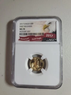2017 Gold Eagle $5 Tenth-Ounce 1/10 oz. MS 70 NGC - Image 1 of 2