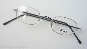 Kleine ovale Brillenfassung Brille rund leicht filigran silber-blau Grösse S - Picture 1 of 4