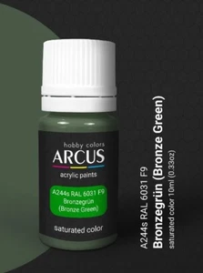 Arcus A244 vernice acrilica RAL 6031 F9 verde bronzo colore saturo - Foto 1 di 2