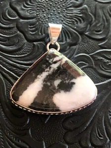 White Buffalo Turquoise Triangle Pendant Droplet Bezel 1.5" Artisan Southwest - Picture 1 of 3