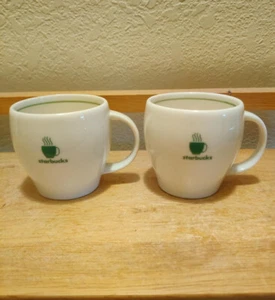 Starbucks Barista Abbey II Tassen grüner Rand 2003 2er Set Neu - Bild 1 von 4