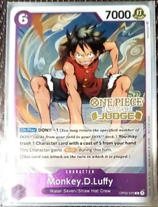 Monkey D Luffy Judge OP03-070 - Estampado en oro - Lámina JCC de una pieza - Como nuevo - Imagen 1 de 2
