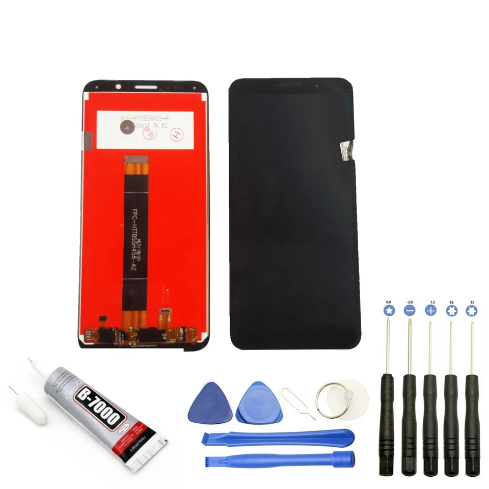 VITRE TACTILE + ECRAN LCD POUR HUAWEI Y5 2018 5.45" NOIR + OUTILS + COLLE - Photo 1/1