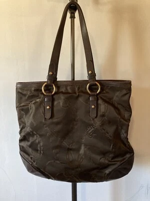 Bolso de Mano Ralph Lauren Marrón Estampado Herraduras y Cadenas Foto 1 de 4