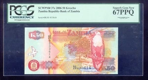 Zambia 50 Kwacha 2006 P37e PCGS67 UNC - Picture 1 of 2