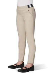 Girls' Big Pull On Skinny Fit Stretch Pants with Elastic Waist and Pockets Sc... - Picture 1 of 1