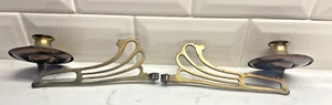 1890's Antique Bronze Art Nouveau Piano Candle Wall Sconce Pin Connector - Picture 1 of 9
