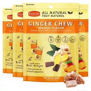 Pocas Mango Ginger Chews - Masticazione di zenzero dolce e piccante, confezionato singolarmente... - Foto 1 di 7