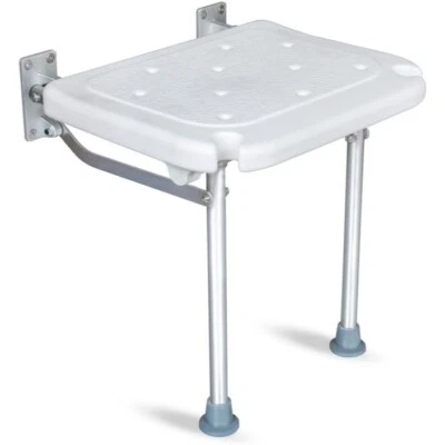 Banco de ducha plegable montado en la pared blanco soporte de asiento WANLIAN 400 lb capacidad Foto 1 de 4